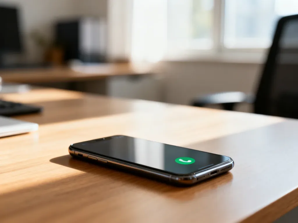 Nowoczesny smartfon z ikoną połączenia na ekranie, symbolizujący kontakt z infolinią Media Expert.