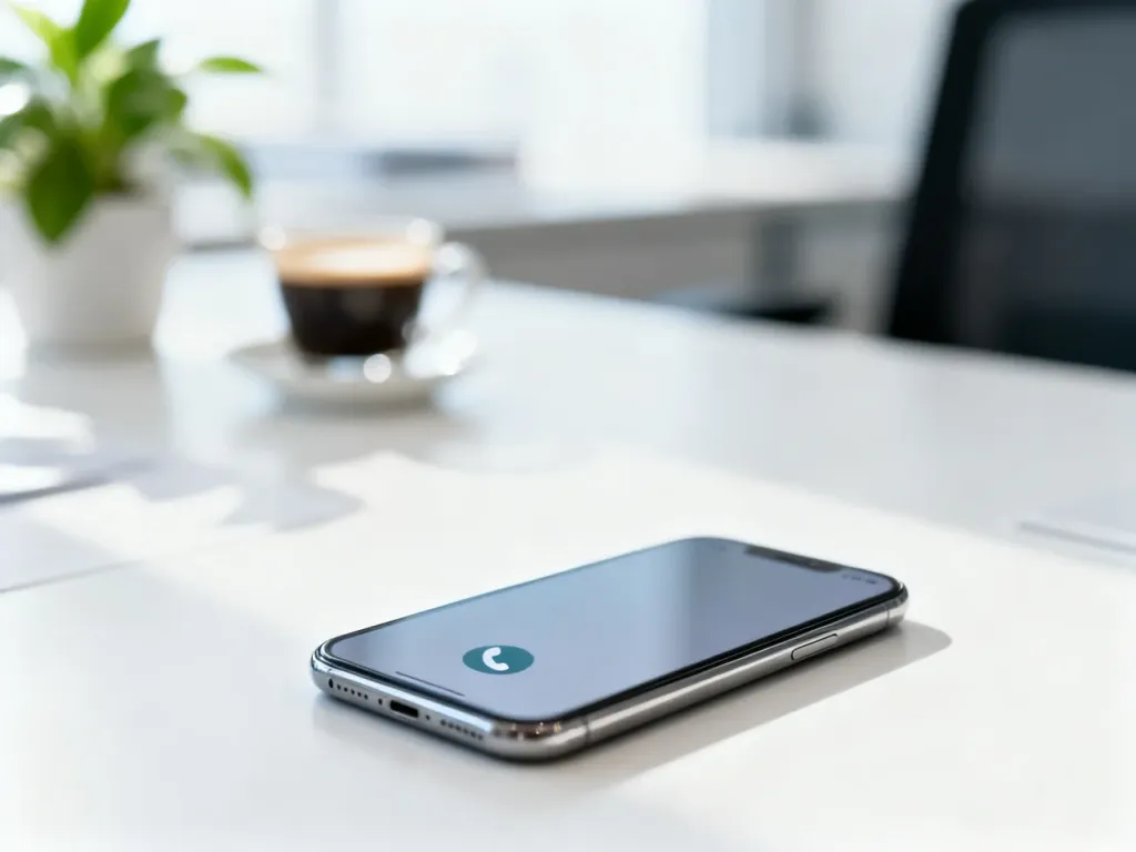 Nowoczesny smartfon na biurku, symbolizujący łatwy kontakt z obsługą klienta Zalando.