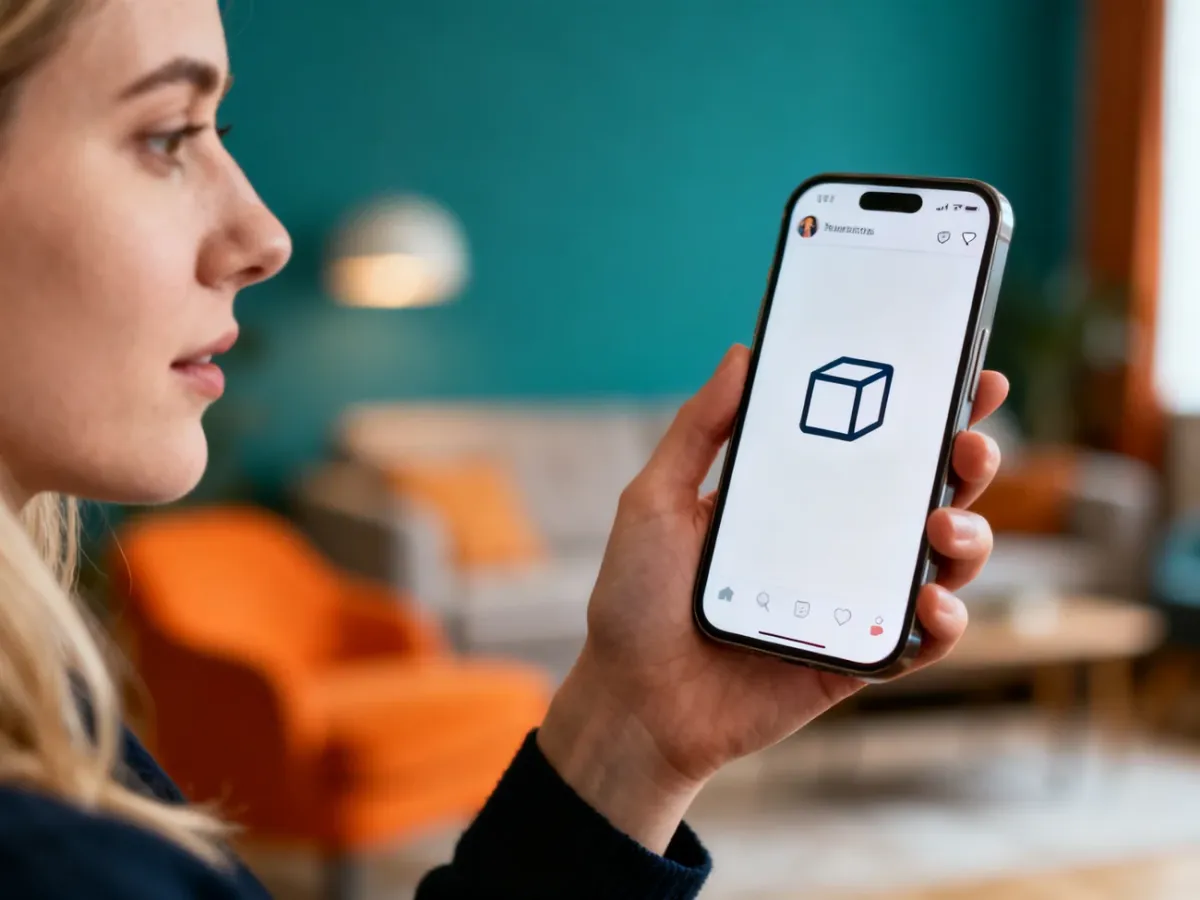 Dłoń trzymająca smartfon z widoczną ikoną blokowania w interfejsie aplikacji społecznościowej.